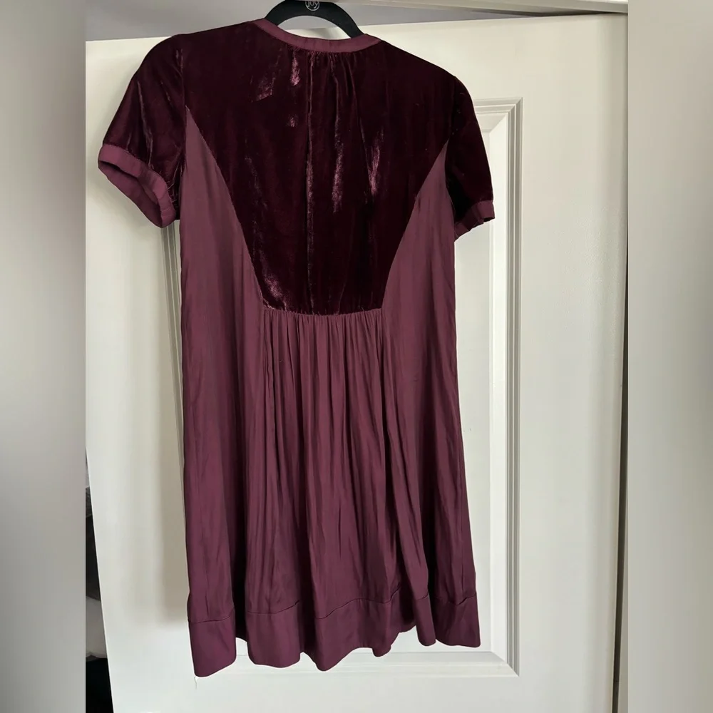 Anthropology Mauve Dress with Velvet - Picture 6 of 8